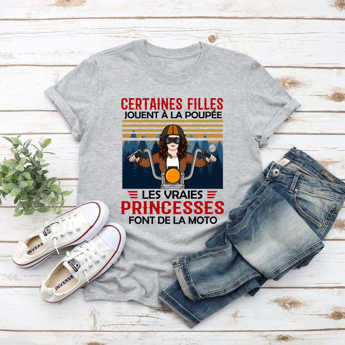 Les Vraies Princesses Font De La Moto - Personalized Shirt For Her, Motorcycle Lovers