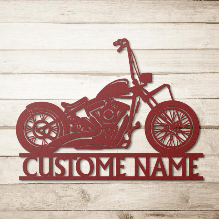 Personal Biker Sign, Motorcycle Garage Monogram Sign - Personalized Metal Sign For Motorcycle Lovers
