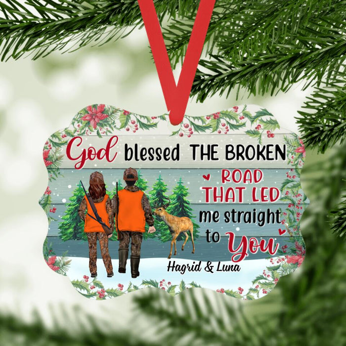 Personalized Ornament, God Blessed The Broken Road That Led Me Straight To You, Christmas Gift For Hunting Couples, Friends