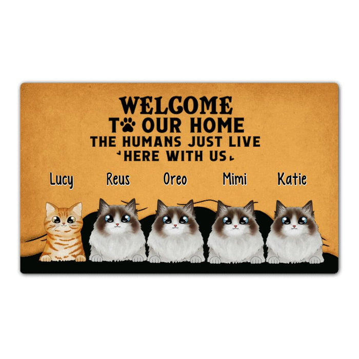 Welcome to Our Home - Cat Personalized Gifts Custom Doormat for Family