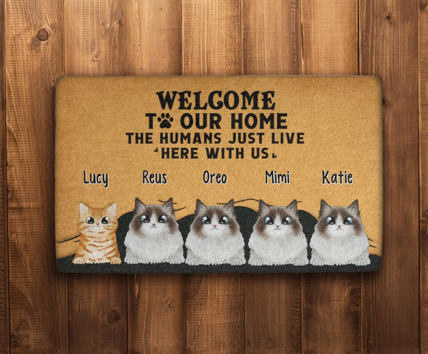 Welcome to Our Home - Cat Personalized Gifts Custom Doormat for Family