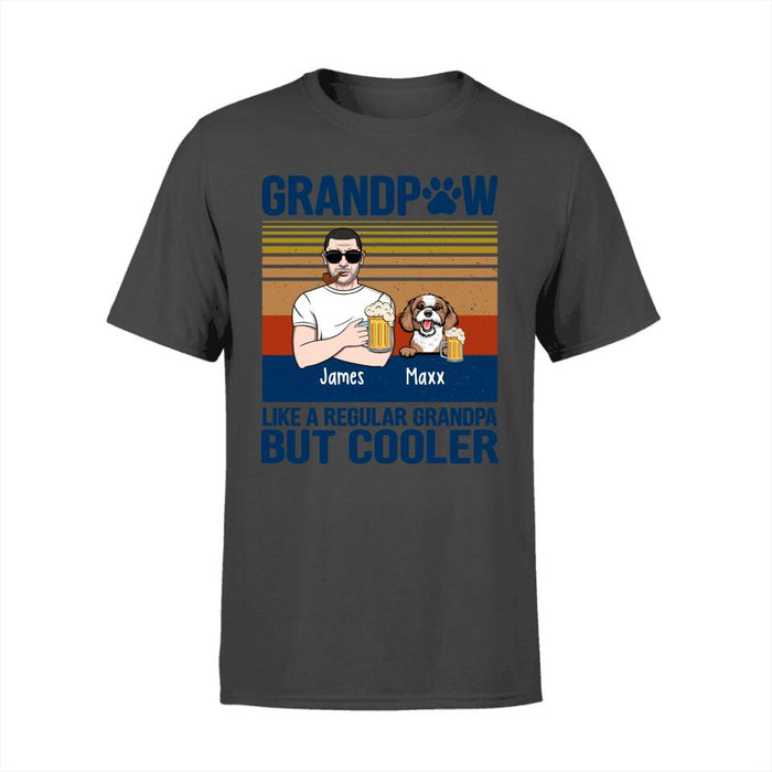 Like a Regular Grandpa but Cooler - Personalized Gifts Custom Dog Lovers Shirt for Dad, Dog Lovers