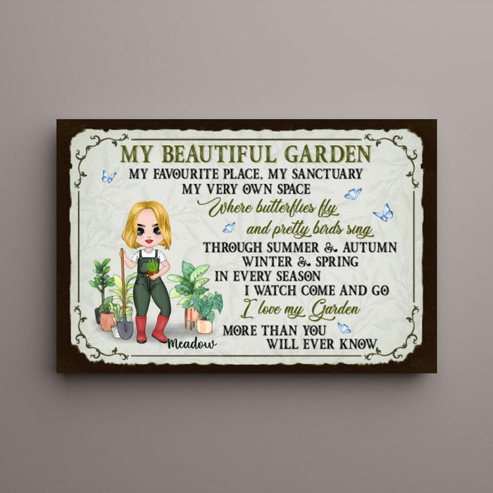 My Favorite Garden My Sanctuary Place - Personalized Canvas For Her, Him, Gardener