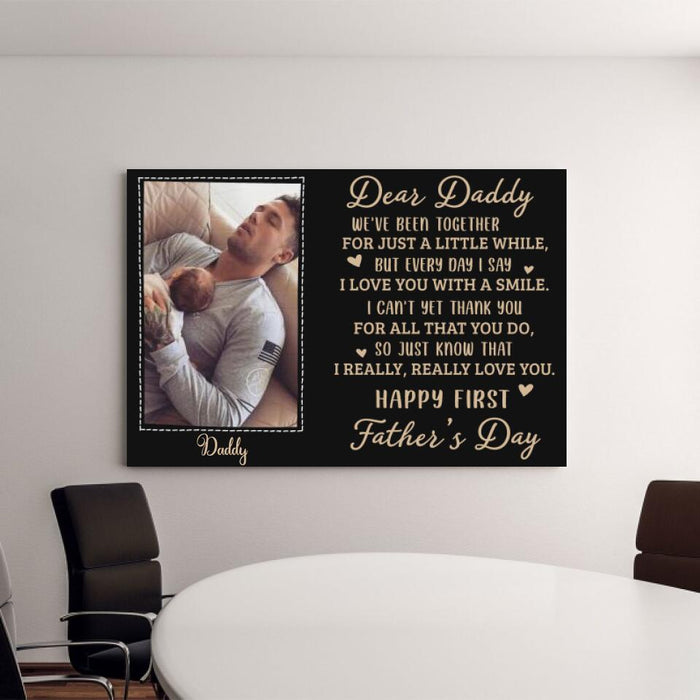 Happy First Father's Day - Personalized Gifts Custom Canvas for Him for Dad for Him
