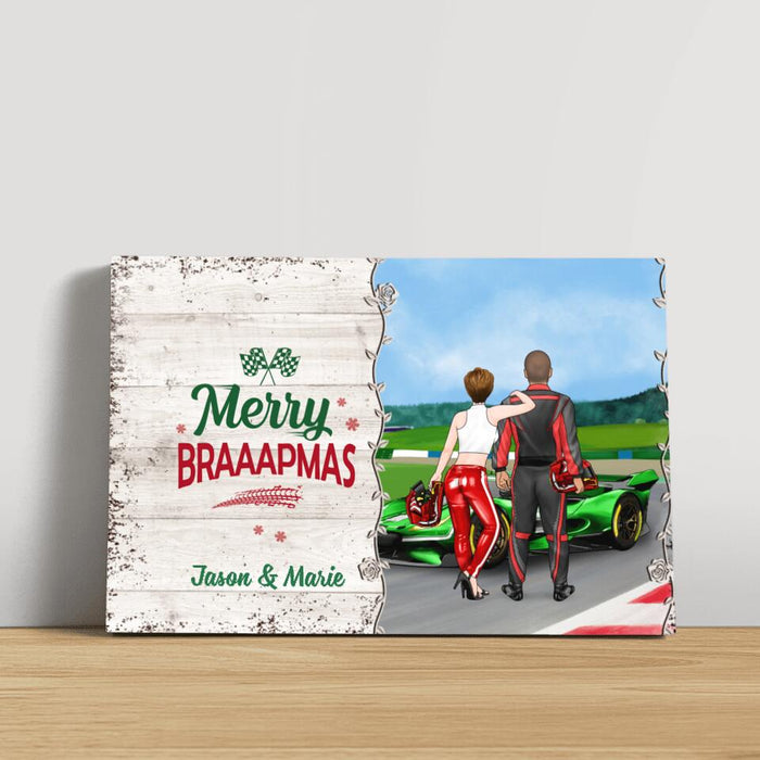 Personalized Canvas, Driving Partner For Life, Racing Couple, Christmas Theme, Christmas Gift For Couples, Racing Fans