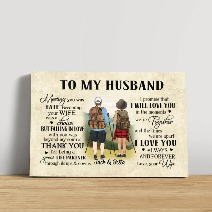 To My Husband - Personalized Gifts Custom Hiking Canvas for Husband, Hiking Lovers