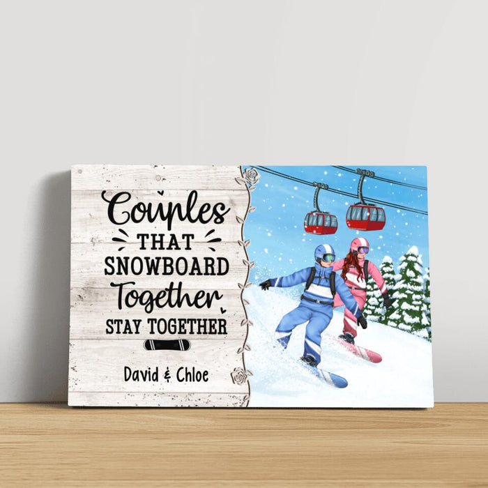 Personalized Canvas, Snowboarding Partners For Life, Couple & Friends, Gift For Snowboarders