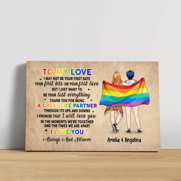 Personalized Canvas, To My Love, Gift For Her, Gift For Him, Christmas Gift For LGBT Couple