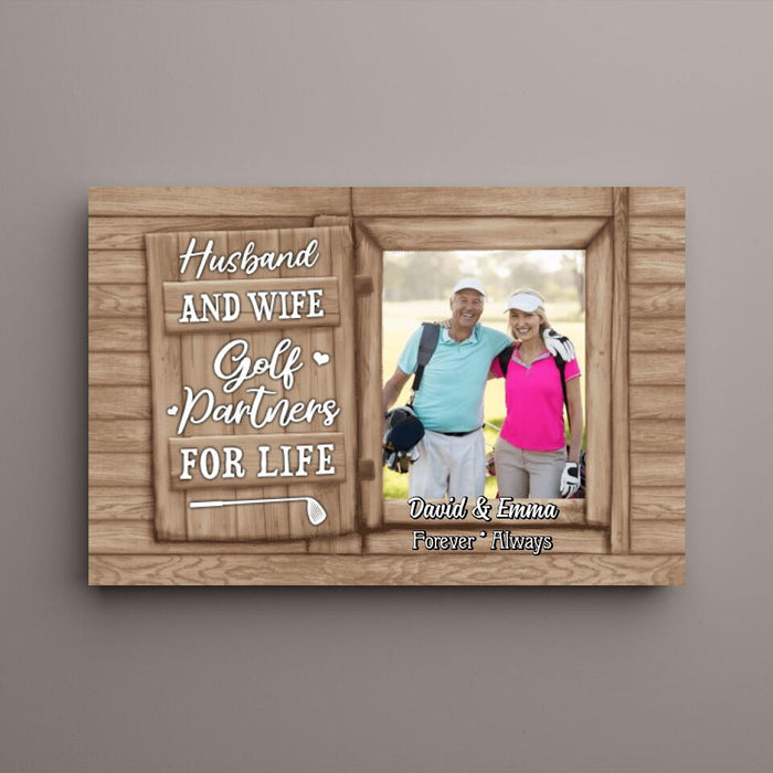 Golf Partners for Life - Personalized Photo Upload Gifts for Custom Golf Canvas - Wife, Husband, Wife, Golf Lovers