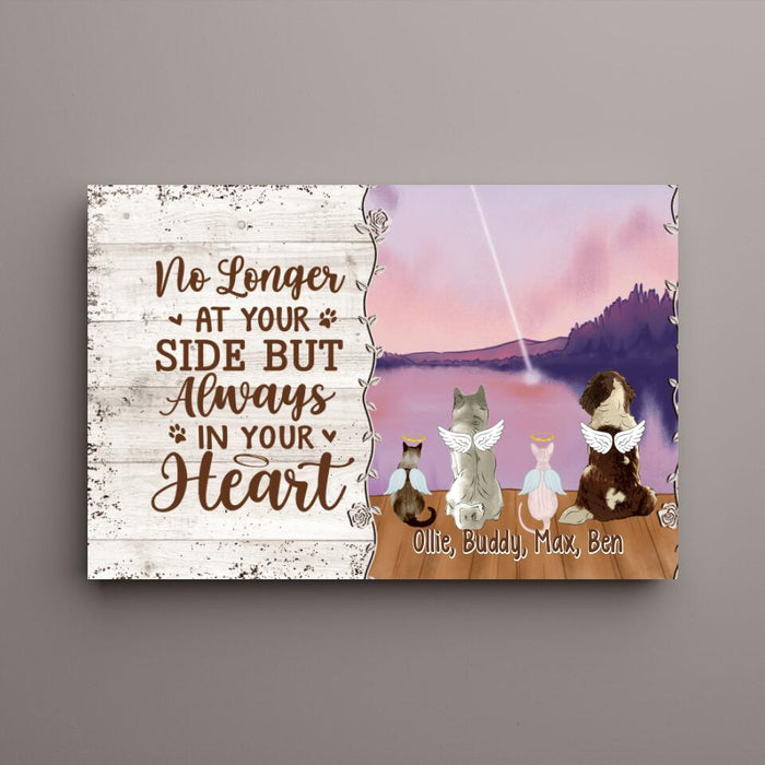 Personalized Canvas, Memorial Pet Gift, Up To 4 Pets, No Longer At Your Side