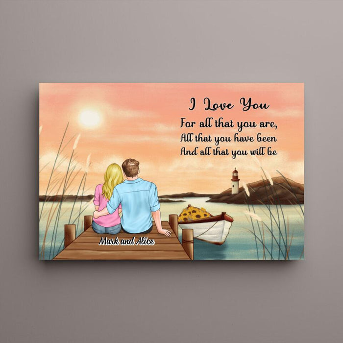 Personalized Canvas, Sunset Couple, Gift For Him, Her, Couple, Valentine Day