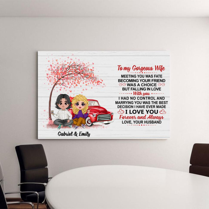 Meeting You Was Fate - Personalized Canvas For Couples, For Him, For Her, Valentine's Day