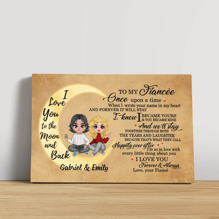 Once Upon A Time When I Wrote Your Name In My Heart - Personalized Canvas For Couples, Him, Her