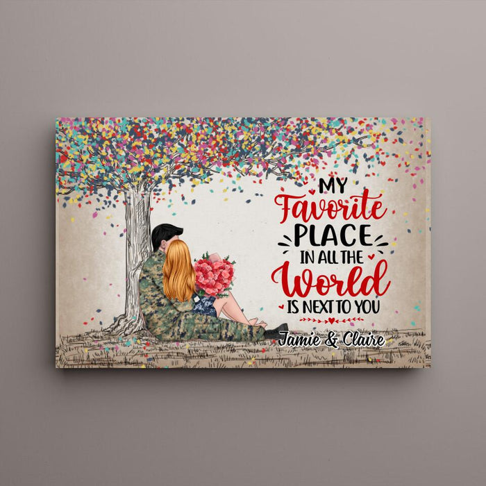 My Favorite Place In All The World - Personalized Canvas For Couples, Him, Her, Military
