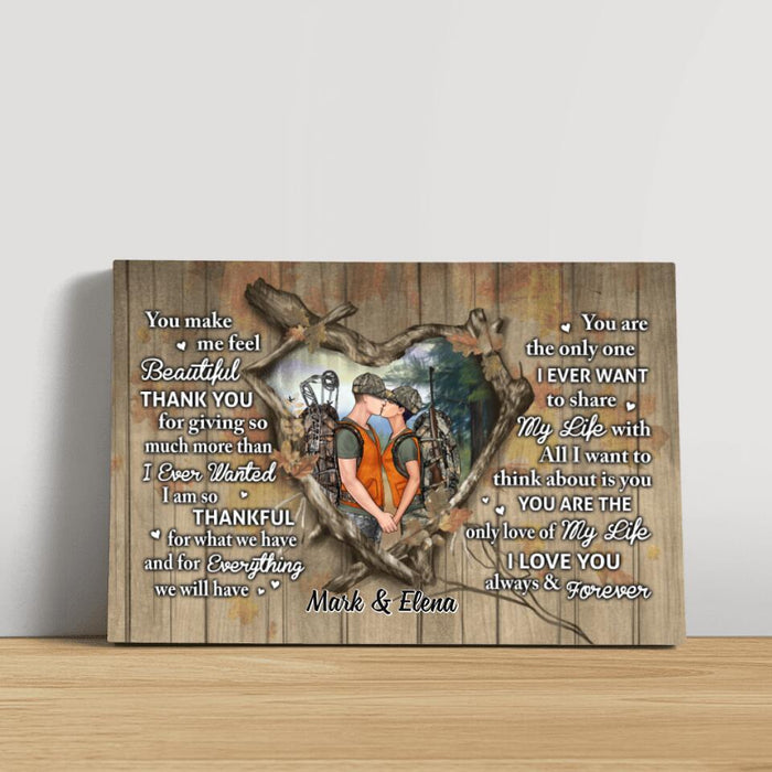 Hunting Couple You Complete Me - Personalized Canvas For Couples, For Him, Her, Hunting