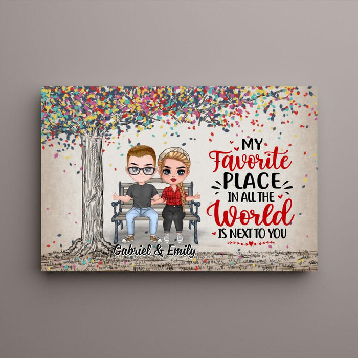 My Favorite Place In All The World - Personalized Canvas For Couples, For Him, For Her