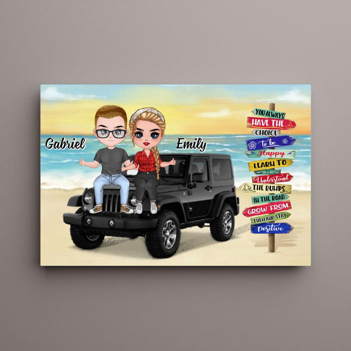 You Always Have The Choice To Be Happy - Personalized Canvas For Couples, Him, Her, Off-Road Lovers
