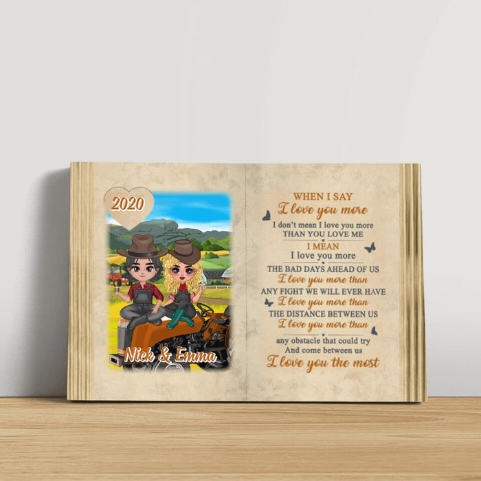 I Love You The Most - Personalized Canvas For Couples, Him, Her, Farmer