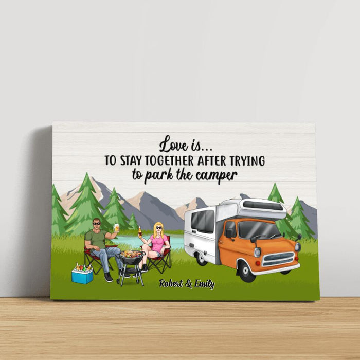 Stay Together By The Camper - Personalized Canvas For Couples, For Him, Her, Camping
