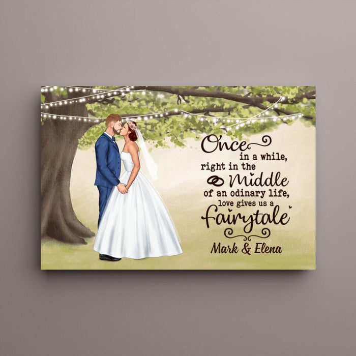 Love Gives Us A Farirytale - Personalized Canvas For Couples, Him, Her, Wedding, Anniversary