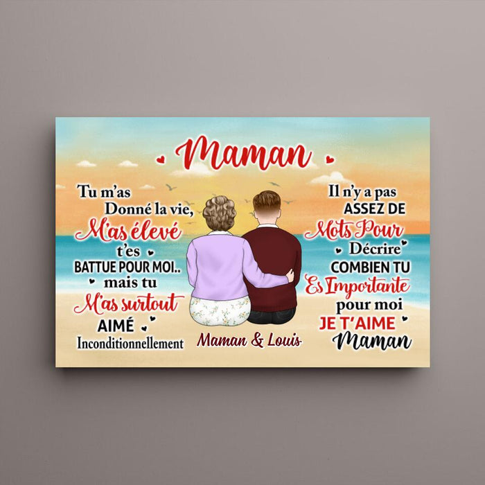 Je T'aime Maman - Mother's Day Personalized Gifts Custom Canvas for Mom
