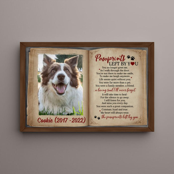 Pawprints Let by You - Personalized Photo Upload Gifts for Custom Dog Canvas, Perfect for Dog Moms and Dog Lovers