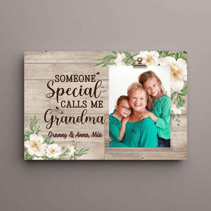 My Favorite People Call Me Grandma - Personalized Photo Upload Gifts Custom Canvas for Grandma for Mom