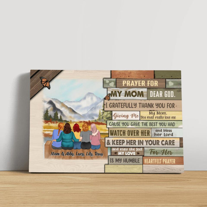 Up to 4 Daughters' Prayer for My Mom - Mother's Day Personalized Gifts - Custom Canvas for Mom