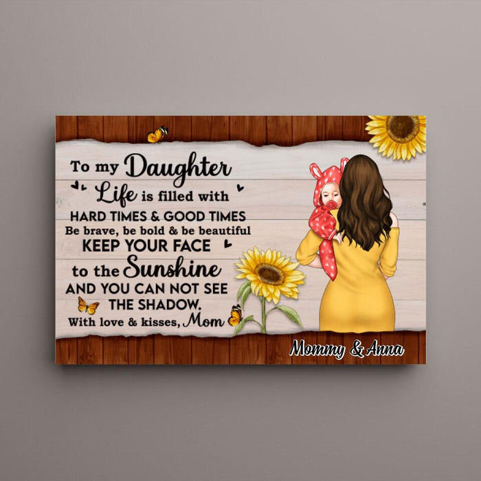 To My Daughter With Love and Kisses - Personalized Gifts Custom Canvas for Daughter for Mom