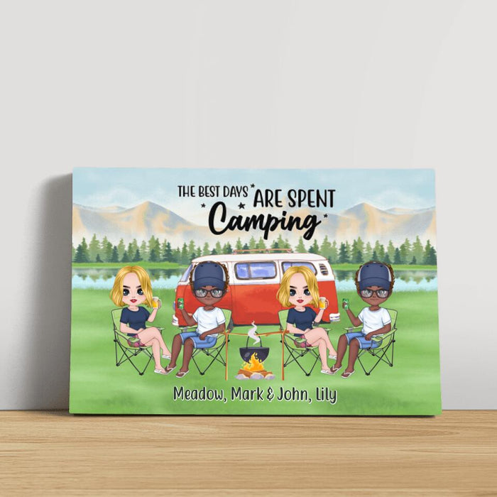 The Best Days Are Spent Camping - Personalized Canvas For Her, Him, Camping