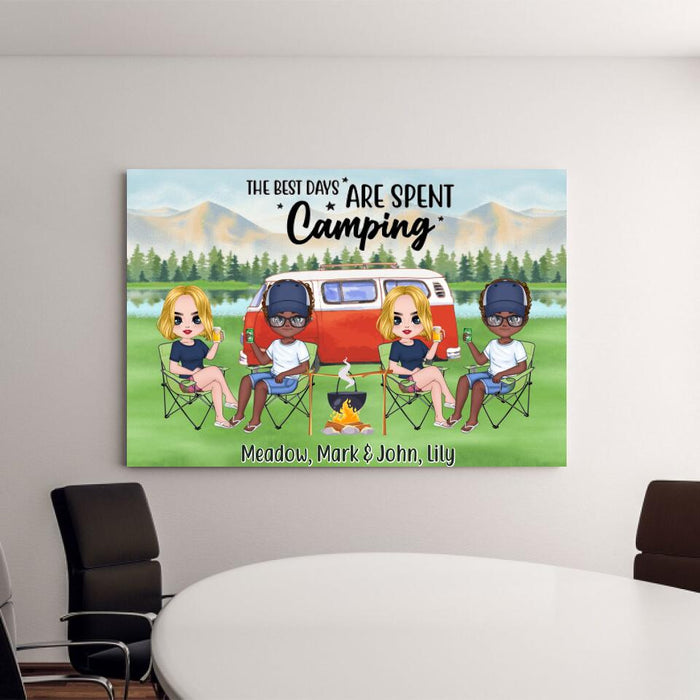 The Best Days Are Spent Camping - Personalized Canvas For Her, Him, Camping