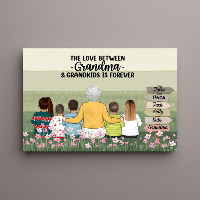 The Love Between Grandma and Grandkids - Mother's Day Personalized Gifts Custom Canvas for Mom