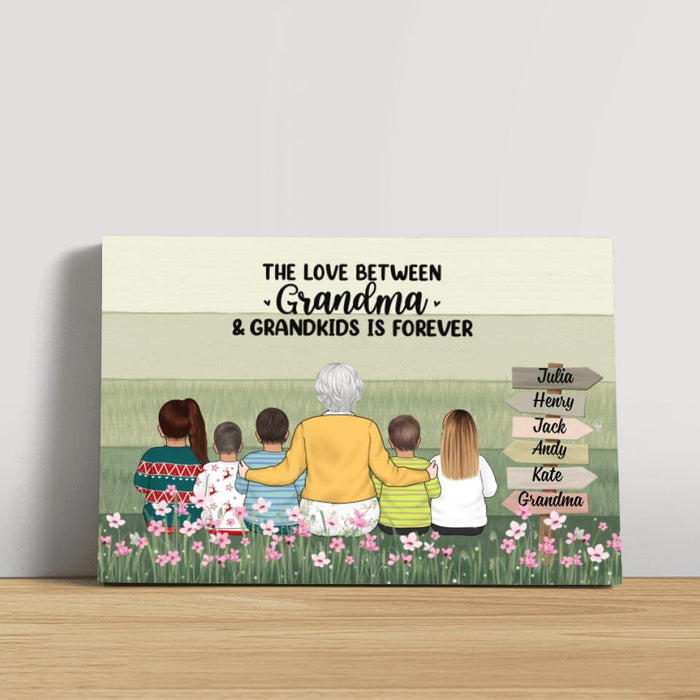 The Love Between Grandma and Grandkids - Mother's Day Personalized Gifts Custom Canvas for Mom