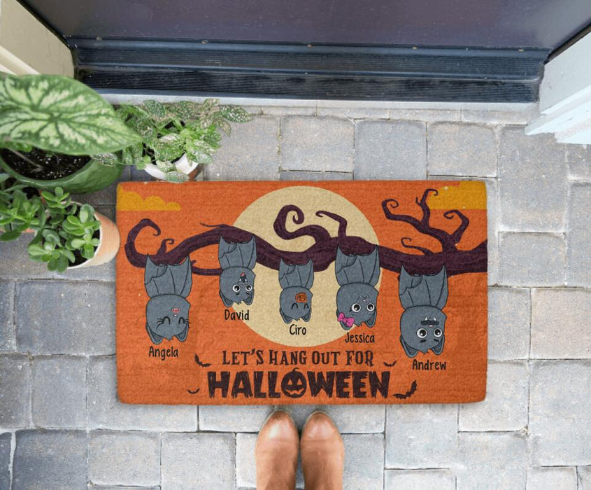 Let's Hang Out for Halloween - Halloween Personalized Gifts Custom Doormat for Family