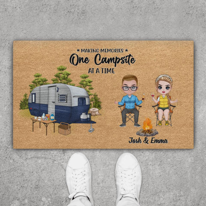 Making Memories One Campsite at a Time - Camping Personalized Gifts Custom Doormat for Friends and Couples