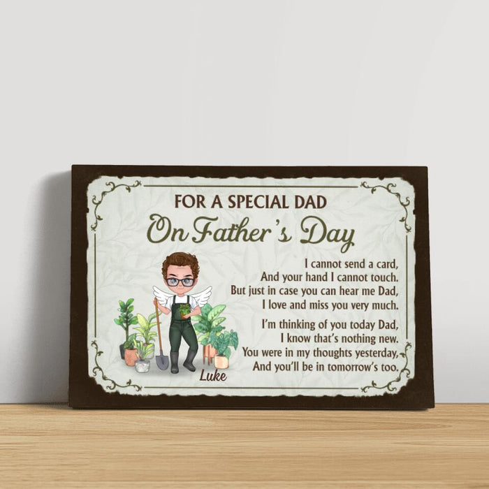 For a Special Dad - Personalized Gifts Custom Gardener Canvas for Dad, Gardeners Gifts, Memorial Gifts