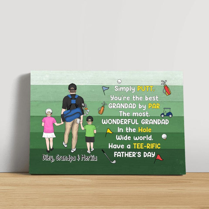 The Best Grandad by Par - Personalized Gifts Custom Golf Canvas for Grandpa, Golf Lovers