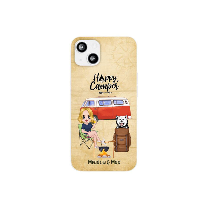 Happy Camper - Personalized Phone Case For Friends, Camping, Dog Lovers