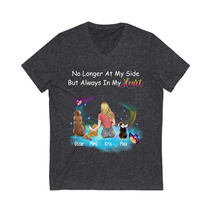 No Longer at My Side But Always in My Heart - Personalized Gifts Custom Memorial Shirt for Dog Mom, Memorial Gifts