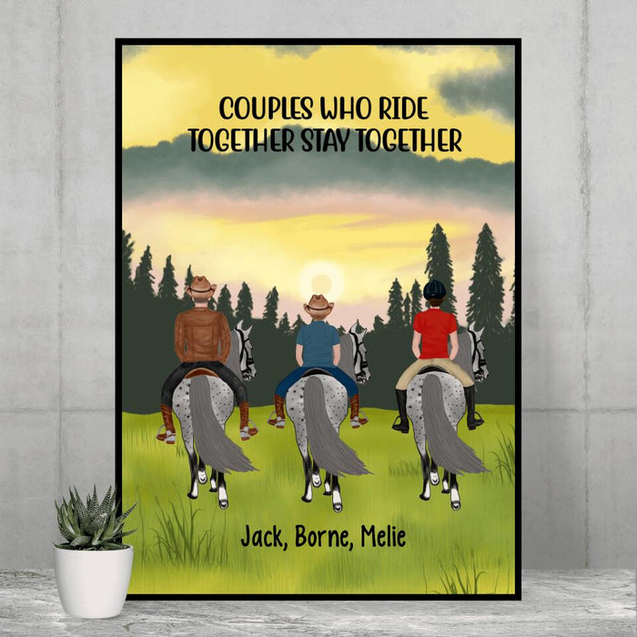 Horse Riding With Kids - Personalized Poster For For Kids, Family, Horseback Riding