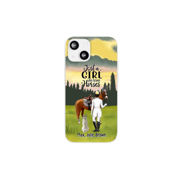 Just A Girl Who Loves Horses And Dogs - Personalized Phone Case For Horse Lovers, Dog Lovers