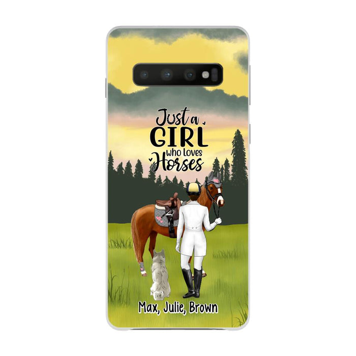 Just A Girl Who Loves Horses And Dogs - Personalized Phone Case For Horse Lovers, Dog Lovers
