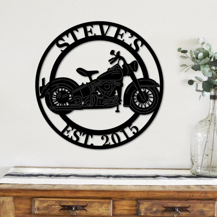 Biker Garage Metal Art - Personalized Metal Sign For Motorcycle Lovers