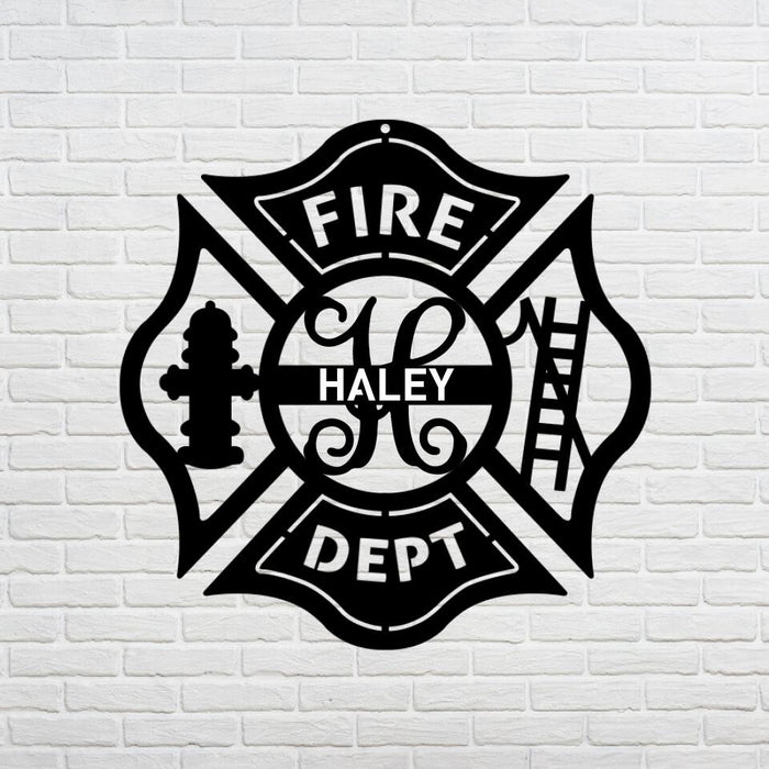 Custom Name Firefighter Metal Sign - Personalized Metal Sign Firefighter