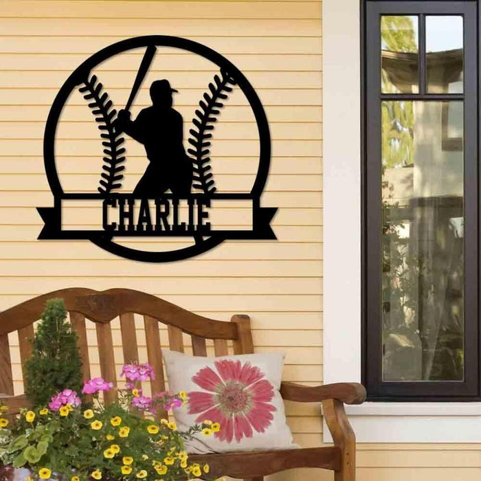 Custom Name Welcome To The Homebase Metal Sign, Charlie - Personalized Metal Sign Baseball Lovers