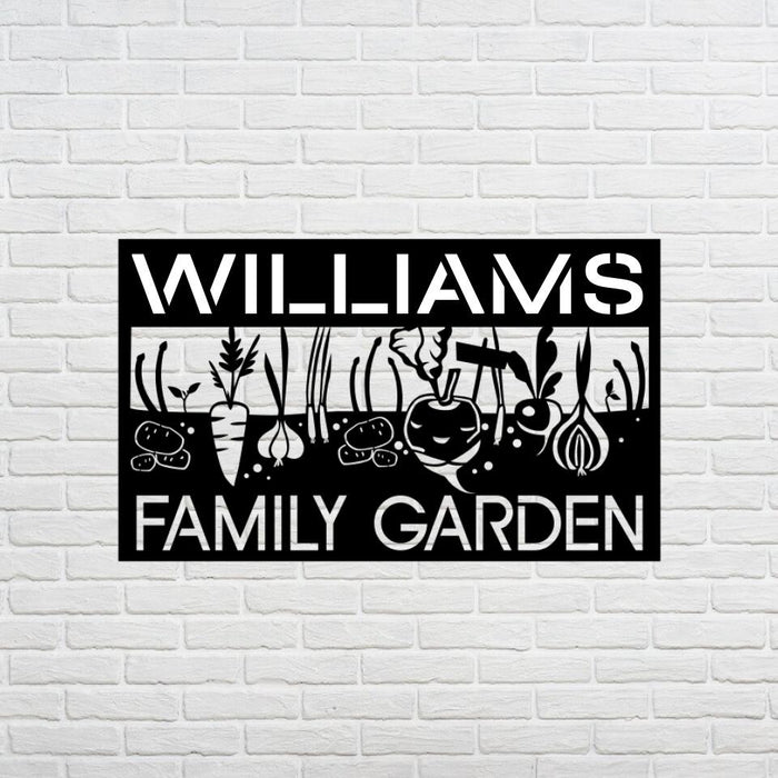 Custom Name Family Garden - Personalized Metal Sign Gardening