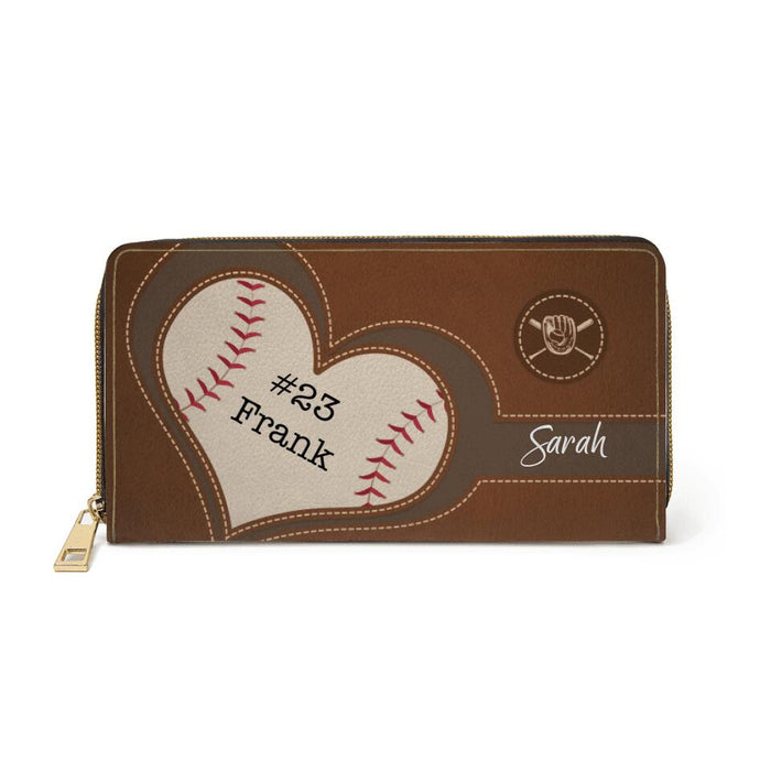 Custom Baseball Purse with Name - Personalized Gifts Custom Baseball Wallet for Mom, Baseball Lovers