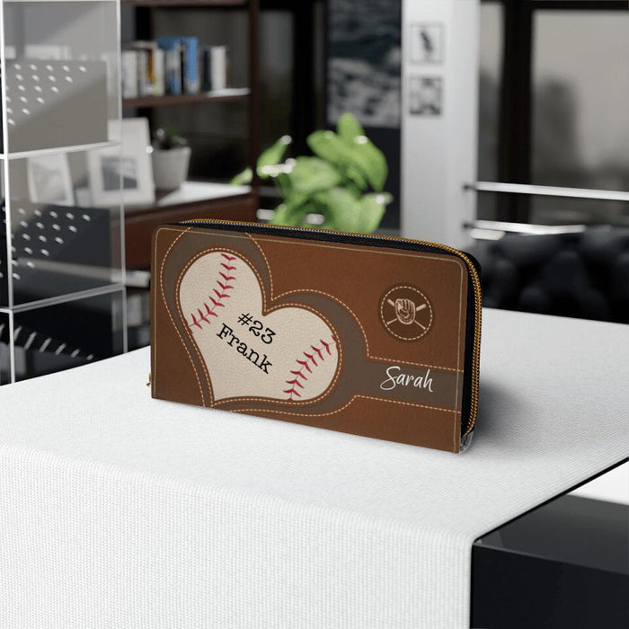 Custom Baseball Purse with Name - Personalized Gifts Custom Baseball Wallet for Mom, Baseball Lovers