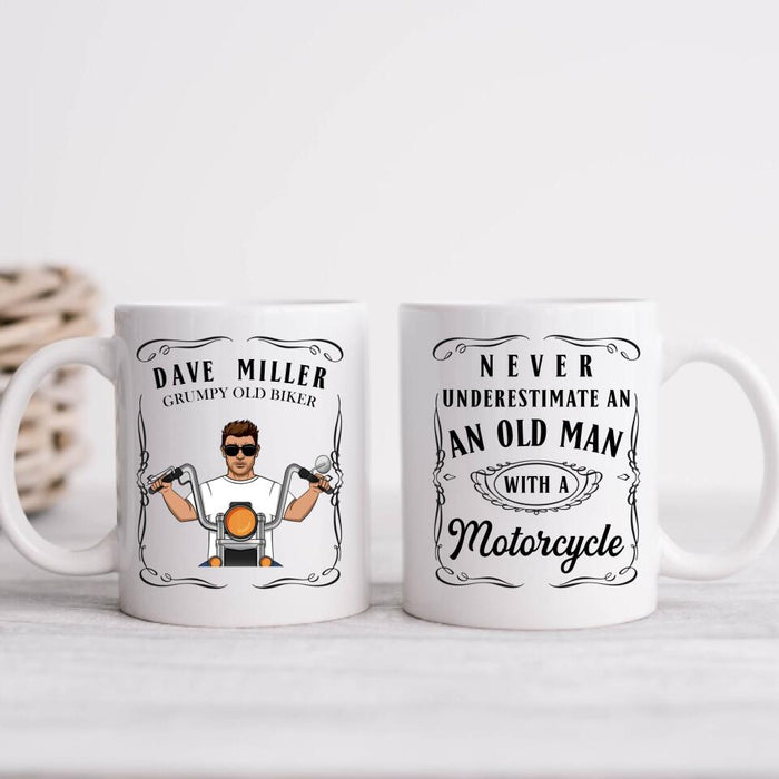 Never Underestimate An Old Man With A Motorcycle - Personalized Mug For Motorcycle Lovers, Bikers