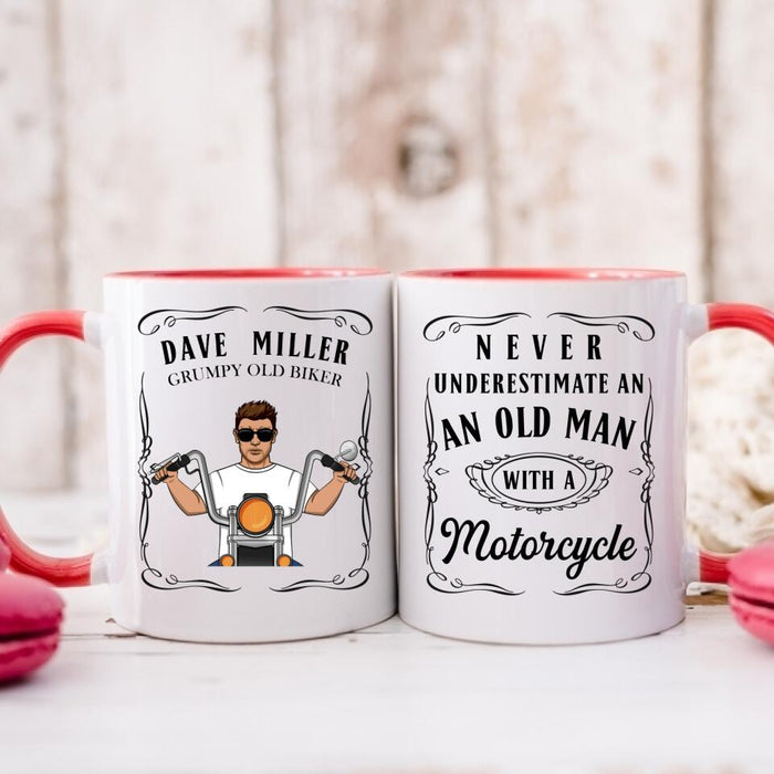 Never Underestimate An Old Man With A Motorcycle - Personalized Mug For Motorcycle Lovers, Bikers